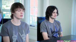 Two stepmoms fuck each others stepsons to get pregnant