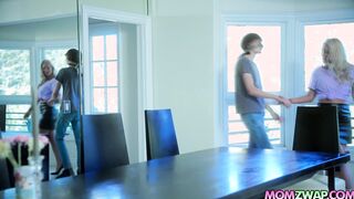Two stepmoms fuck each others stepsons to get pregnant