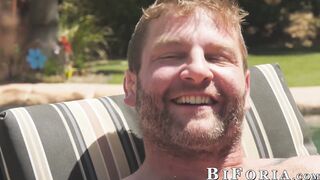Muscle inked stud Colby Jansen in sensual bisexual threesome