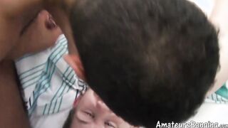 Real amateur with pierced cock fucked by hung partner