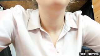 Almost caught by coworker in office