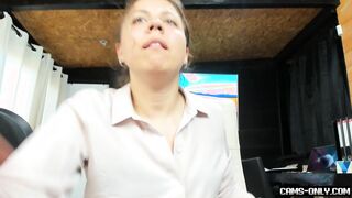 Almost caught by coworker in office