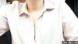 Almost caught by coworker in office