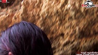 Amateur outside three-way at the beach with 2 slender Teenage Girls