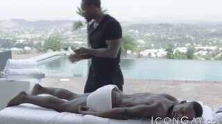 DeAngelo Jackson massages Liam Cyber before being rawbanged