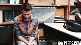 Twink perp caught and barebacked hard by a security officer