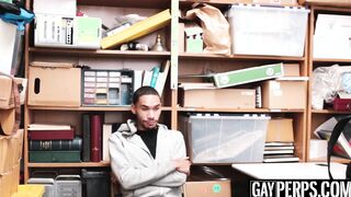 Skinny black thief bareback screwed by horny officer