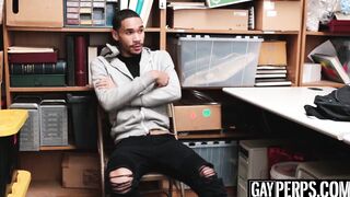 Skinny black thief bareback screwed by horny officer