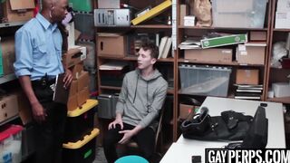 Curly hair twink barebacked by BBC for stealing condoms