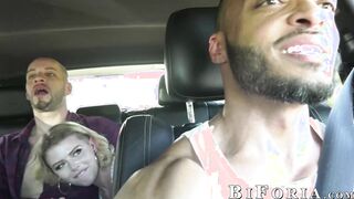 Dillon Diaz and babe suck Wolf Hudson off before bi threeway