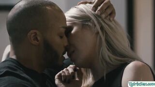 Busty blonde transsexual interracial sex