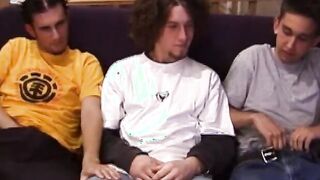 Adam and his two friends getting down to cock sucking action