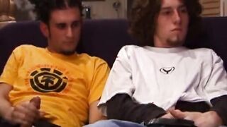 Adam and his two friends getting down to cock sucking action