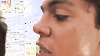 Young latino men switch work for bareback and blowjob