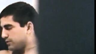 Zack unzips his pants and starts to massage his cock