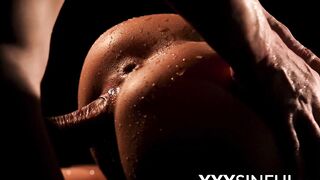 Erotic babe creamed after passionate lovemaking
