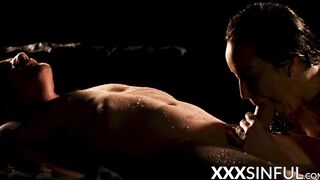 Erotic babe creamed after passionate lovemaking