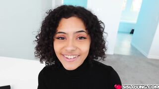 Dani getting a feel for her stepbros cock