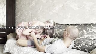 stepbrother doesn't wake up in the morning Stepsister will help with the best blowjob