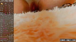 Brunette nubile stroking pussy
