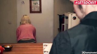 TURNED ON HOSTEL - Teen Skank Is Ready For Creampie From