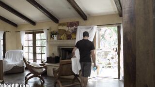 Masturbating MILF stepmom asks stepson to anal fuck her