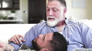Rick Kelson gives Brock Banks a warm hot of his jizz