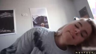 Babe gives Slobbering Deepthroat Blowjob