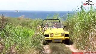 Outdoors lesbo sex with a huge tit blonde and a dark hair bimbo