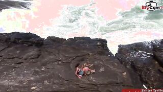 Outdoors lesbo sex with a huge tit blonde and a dark hair bimbo