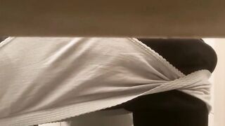 spying on my stepmom wiping her pussy