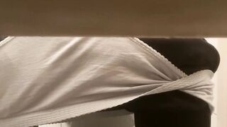 spying on my stepmom wiping her pussy