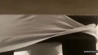 spying on my stepmom wiping her pussy