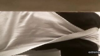 spying on my stepmom wiping her pussy