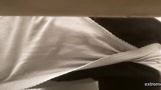 spying on my stepmom wiping her pussy