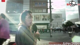 German swinger Lovers fucking during the street casting