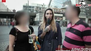 German swinger Lovers fucking during the street casting