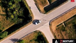 21 SEXTURY - Alyssa Bounty Makes Her Bf Pull Over For An Anal Quickie