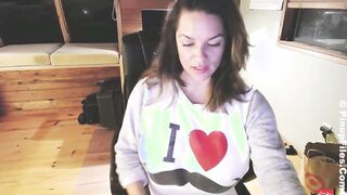 Monica Mendez Applying Lotion to her Gigantic Rounded Tits into Front of