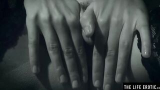 A finger in her tight ass while she rubs her hairy snatch