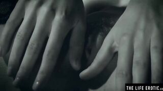 A finger in her tight ass while she rubs her hairy snatch