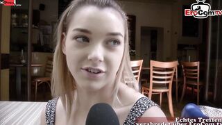 German street Casting with a sexsual blonde Teenage Women