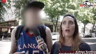German street Casting with a sexsual blonde Teenage Women