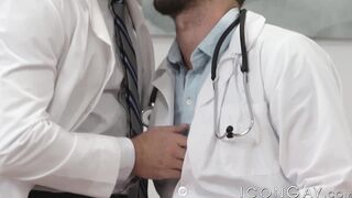 Tattooed doctor Wesley Woods drilled by fellow Michael Roman