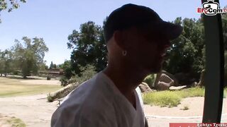 Blonde Mom with gigantic breasts lets her husband watch while he fucks