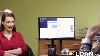 Babe with big tits has her pussy banged by a fake loan agent