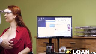 Babe with big tits has her pussy banged by a fake loan agent