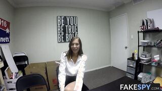 Sexy college chick bangs a dude for a job in many poses POV