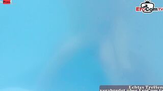 Outdooor 3 way inside the Jacuzzi with 2 thin german Teenage Girls