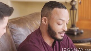 Inked Casey Everett blows cock before interracial banging